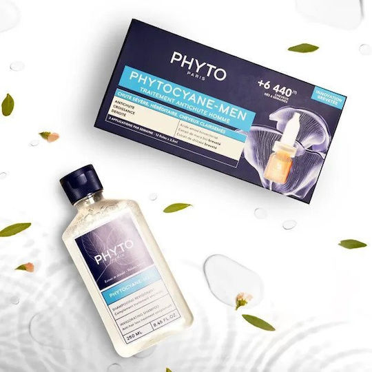 Phyto Phytocyane Men Șampon Împotriva Căderii Părului pentru Toate Tipurile de Păr 250ml