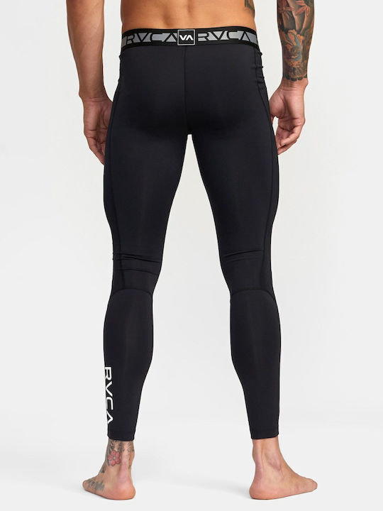 RVCA Herren Sportleggings Kompression Lang Schwarz
