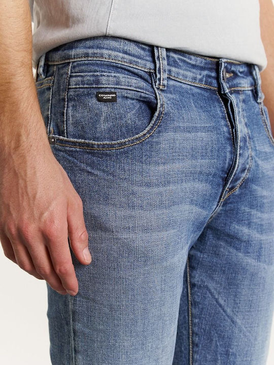 Men's Jeans Pants Elastic with Slim Fit Medium Blue Denim