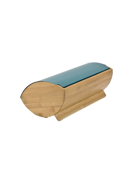 Kassel Kassel Bread Box with Lid made of Bamboo Turquoise 35cm