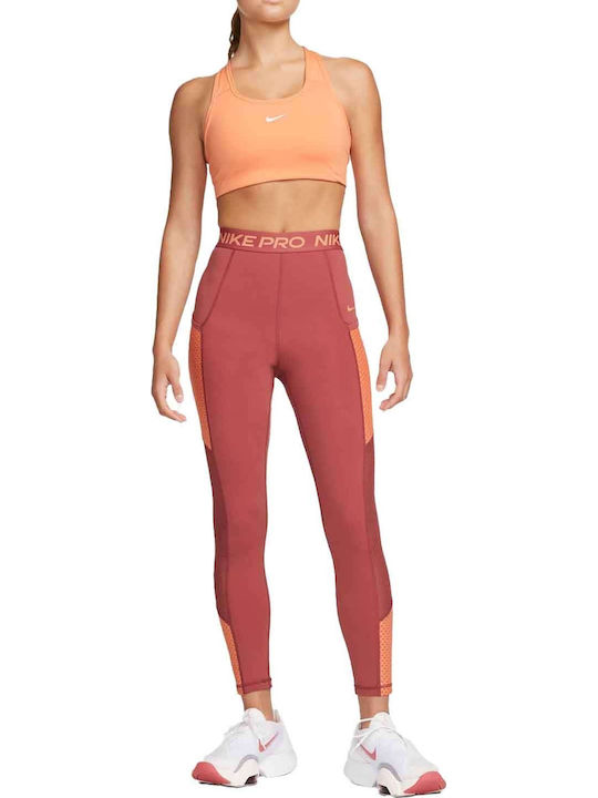 Dri-Fit Swoosh Damen Sport-BH Orange mit Futter