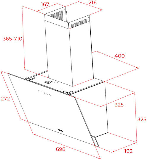 Teka DVN 74030 TTC Απορροφητήρας Καμινάδα 70cm Λευκός