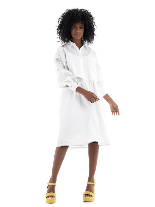 Hugo Boss Dembana Summer Mini Shirt Dress Dress White