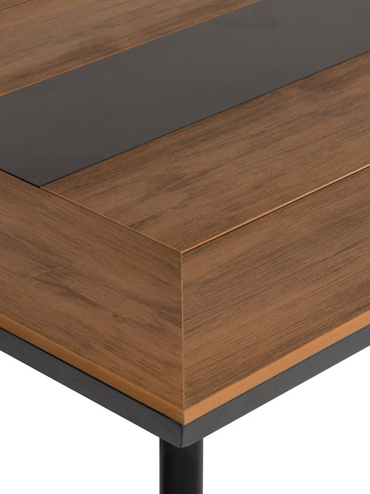 Ruacana Outdoor Dinner Table with Polywood Surface and Aluminum Frame Walnut 200x90x73cm