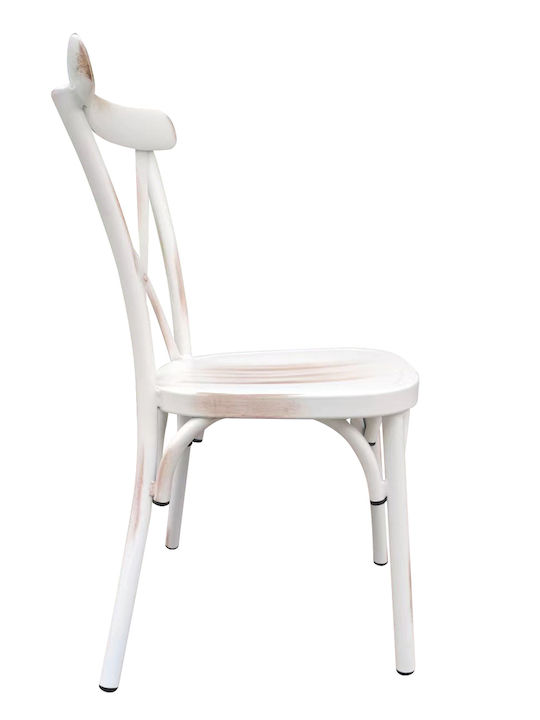 Καρέκλα Εξωτερικού Χώρου Αλουμινίου Chad Λευκή 44x52x87εκ.