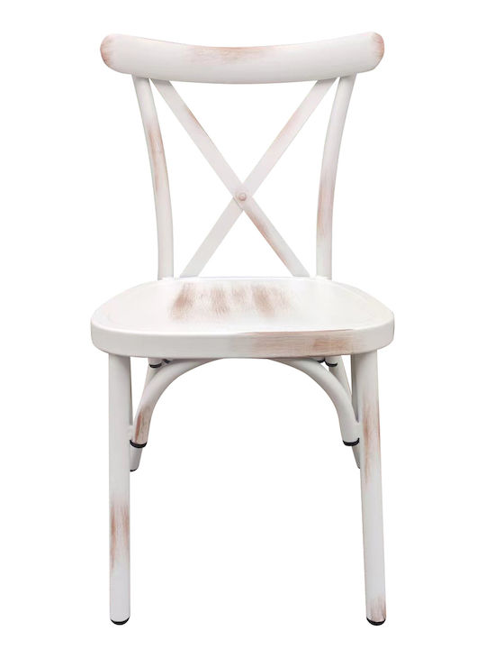 Outdoor Chair Aluminum Chad White 44x52x87cm