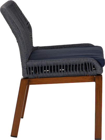 Stuhl Lisbon Blue / Bamboo 14840044 50x58x77cm