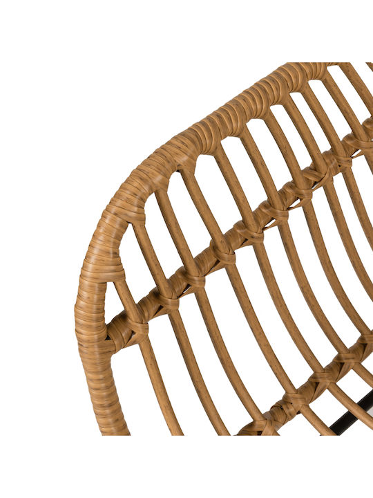 Πολυθρόνα Εξωτερικού Χώρου Rattan Kalambo Φυσικό / Μαύρο με Μαξιλάρι 56x57x81εκ.