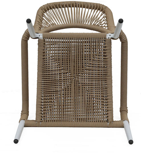 Градински Стол Алуминиев Tinkisso Бял / Естествен 57x63x82см
