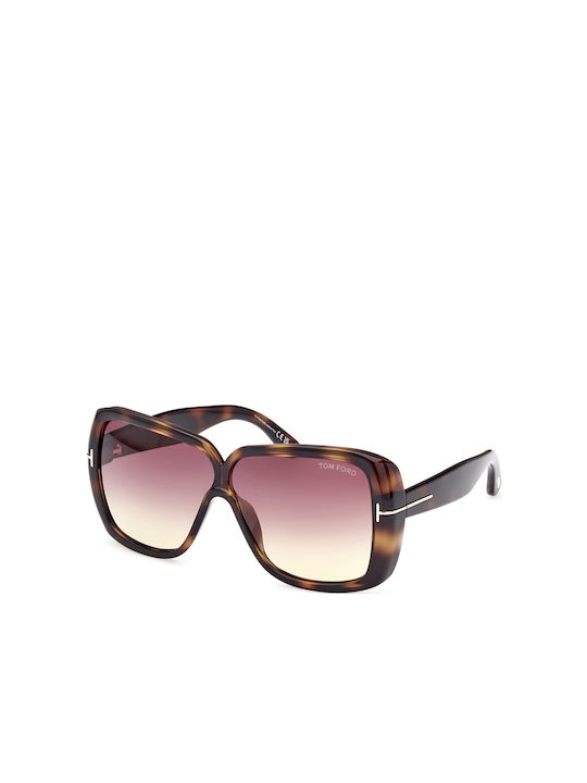 Tom Ford Marilyn Women's Sunglasses with Brown Tartaruga Plastic Frame and Purple Gradient Lens FT1037 52Z