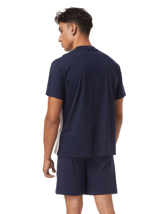 Minerva Men's Summer Pajamas Set Navy Blue