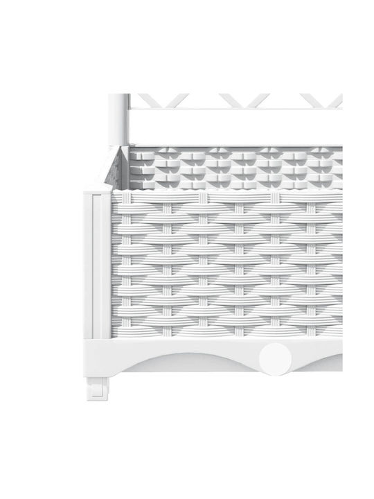vidaXL Planter Box Plastic White 120x40x121.5cm.