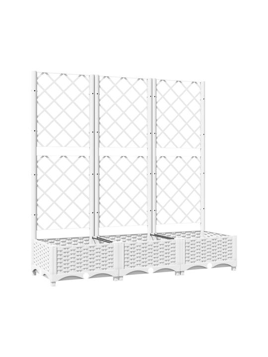 vidaXL Planter Box Plastic White 120x40x121.5cm.