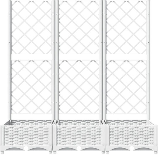 vidaXL Planter Box Plastic White 120x40x121.5cm.