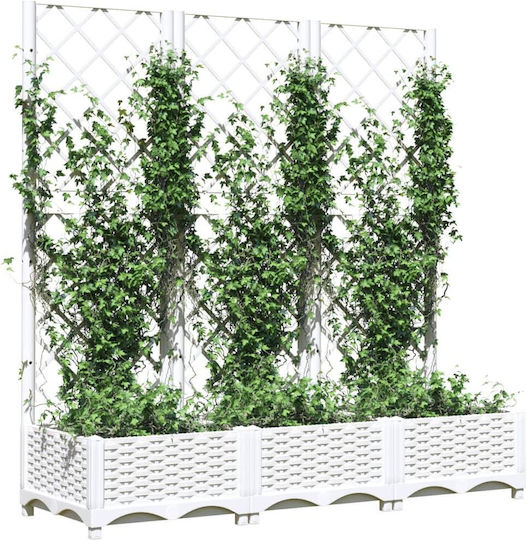 vidaXL Planter Box Plastic White 120x40x121.5cm.