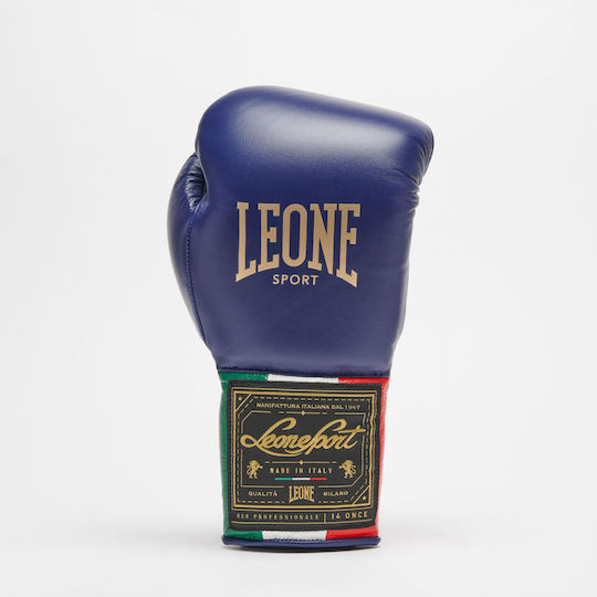 Leone Boxing Gloves Leather for Match Blue