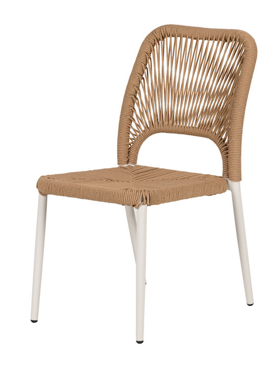 Outdoor-Stuhl Aluminium Tinkisso Natural / White 45x63x82εκ.