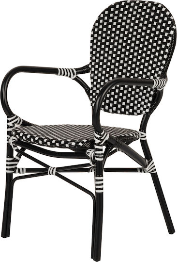 Outdoor-Stuhl Rattan Boali Black / White 57x58x85εκ.