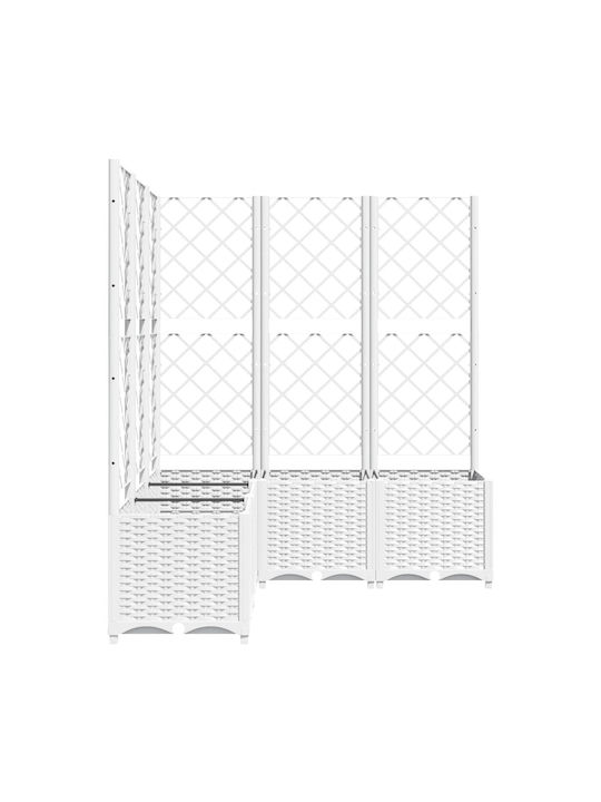 vidaXL Planter Box Plastic White 120x120x136cm.