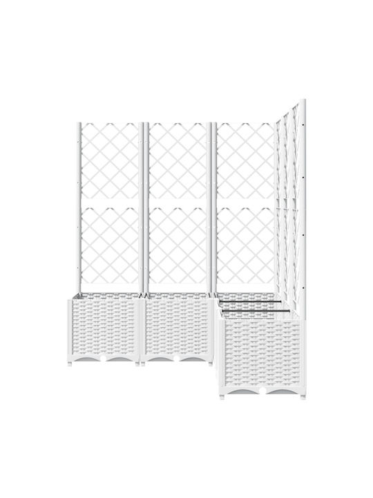 vidaXL Planter Box Plastic White 120x120x136cm.