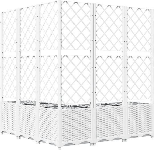 vidaXL Planter Box Plastic White 120x120x136cm.