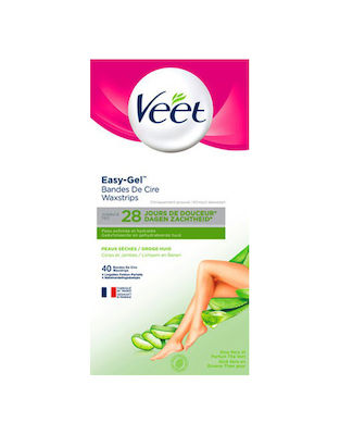 Veet Easy-Gelwax Benzi de Epilat 40buc