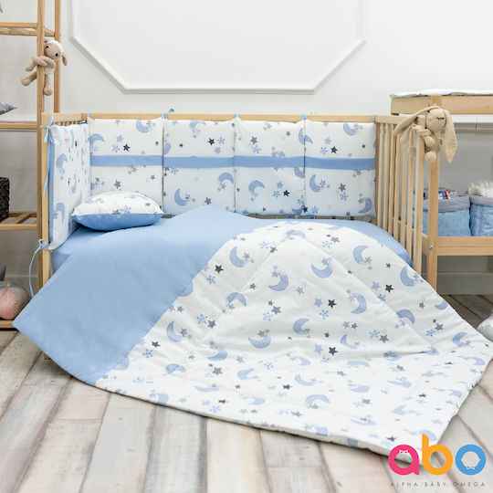abo Baby Crib Bedding Set Sky 8pcs Light Blue