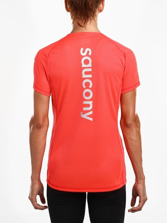 Saucony Hydralite Short Sleeve Γυναικείο Αθλητικό T-shirt Κόκκινο