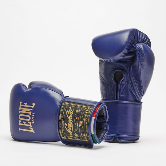 Leone Orlando Tricolore Boxhandschuhe Leder für Kampf Blau