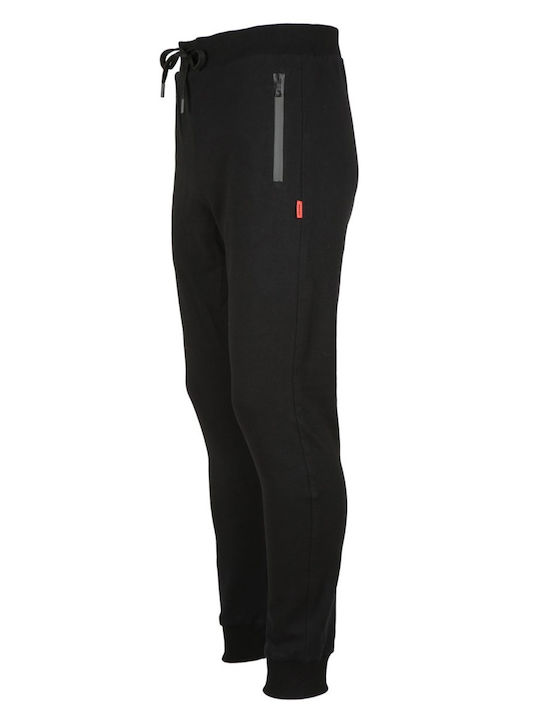 John Frank Men's Sweatpants with Rubber Black