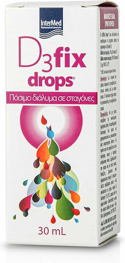 InterMed D3 Fix Drops Βιταμίνη για Ενίσχυση του Ανοσοποιητικού & την Υγεία των Οστών 200iu 30ml