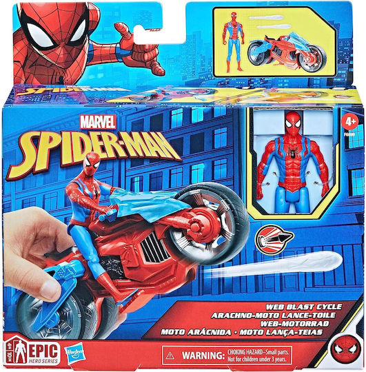 Φigură de acțiune Spider-Man Spider-Man Web Blast Cycle pentru copii de 4+ ani ani 10cm cm