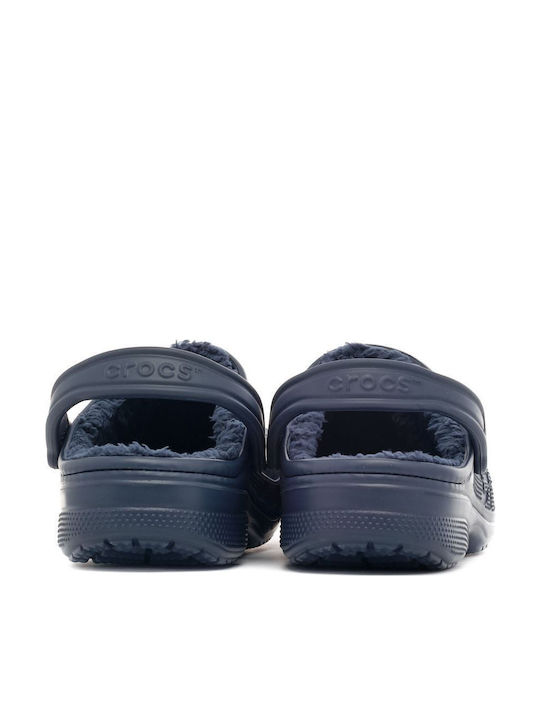 Crocs Baya Lined Anatomici Sabot cu blană Albastre
