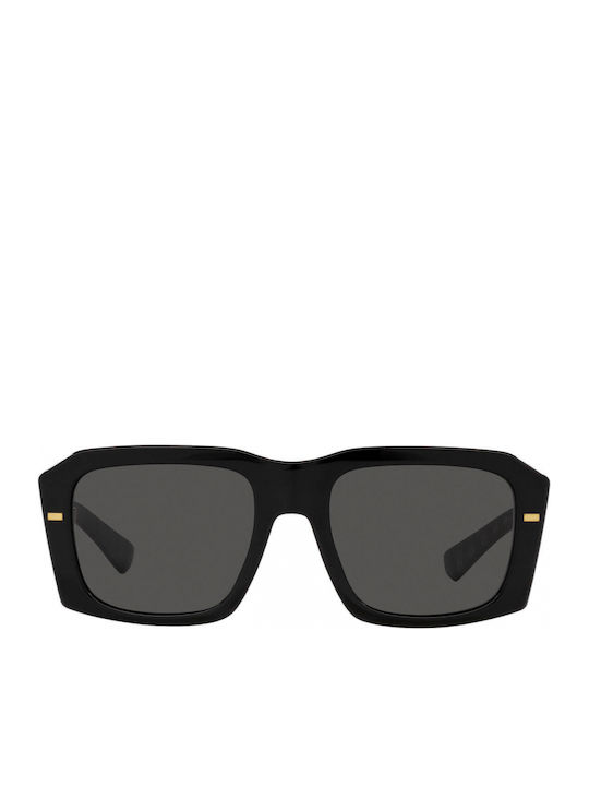 Dolce & Gabbana Men's Sunglasses with Black Horn-Rimmed Frame and Grey Lens DG4430 501/87
