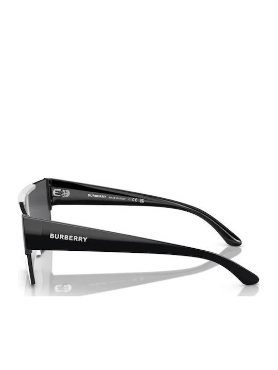 Burberry Men's Sunglasses With Black Horn-Rimmed Frame And Black Mirror Lens BE4291 40496G