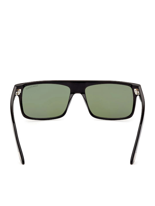Tom Ford Men's Sunglasses with Black Horn-Rimmed Frame and Green Gradient Lens TF0999 01N
