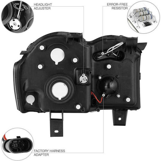 Sonar Front Lights Angel Eyes Led for Jeep Grand Cherokee 2005-2008 2pcs