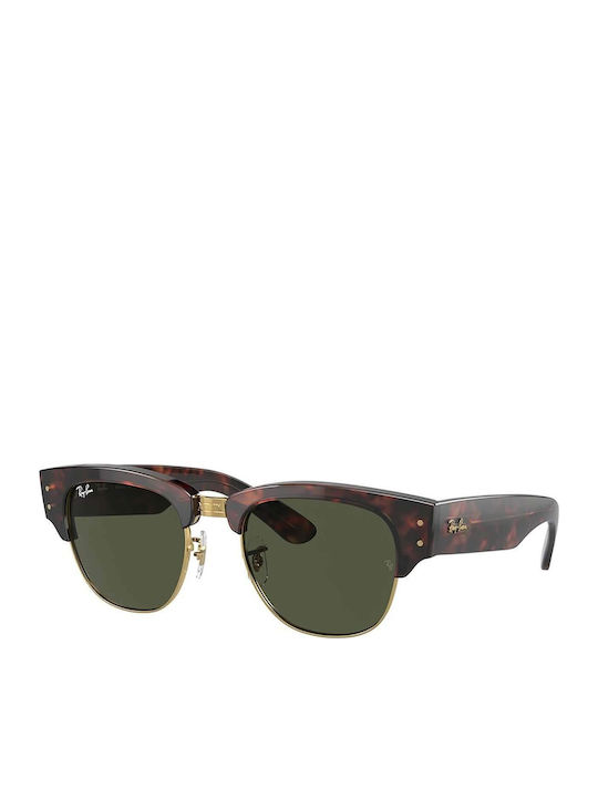 Ray Ban Mega Clubmaster Unisex Γυαλιά Ηλίου με Καφέ Ταρταρούγα Σκελετό και Πράσινο Φακό RB0316S 990/31