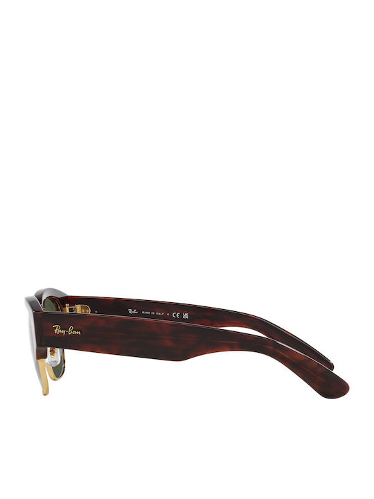 Ray Ban Mega Clubmaster Unisex Γυαλιά Ηλίου με Καφέ Ταρταρούγα Σκελετό και Πράσινο Φακό RB0316S 990/31