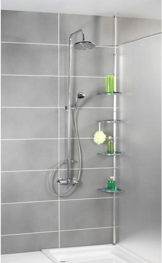 Wenko Colțar Montat pe perete Raft Baie Metal cu 4 Rafturi 26x19.5x275cm Argintie Wenko Colțar Montat pe perete Raft Baie Metal cu 4 Rafturi 26x19.5x275cm Argintie