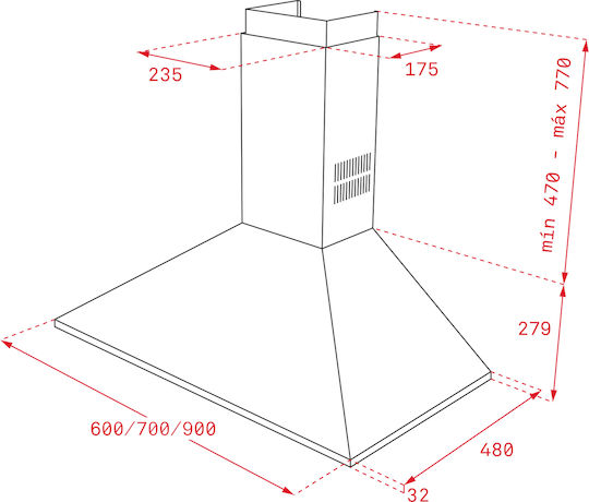 Teka DBP 70 Pro Απορροφητήρας Καμινάδα 70cm Inox