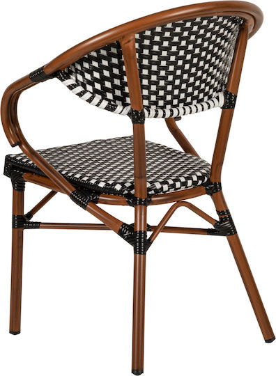 Metallic Outdoor Armchair Mutuma White Black 57x60x82cm