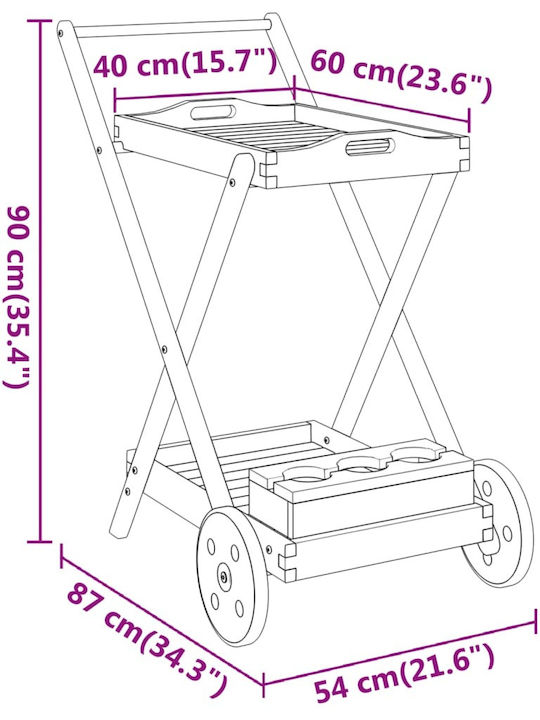 Tisch Bar für kleine Außenbereiche Stabil 54x87x90cm
