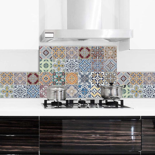 3D Πάνελ Τοίχου Azulejos Πολύχρωμο 72x48εκ.