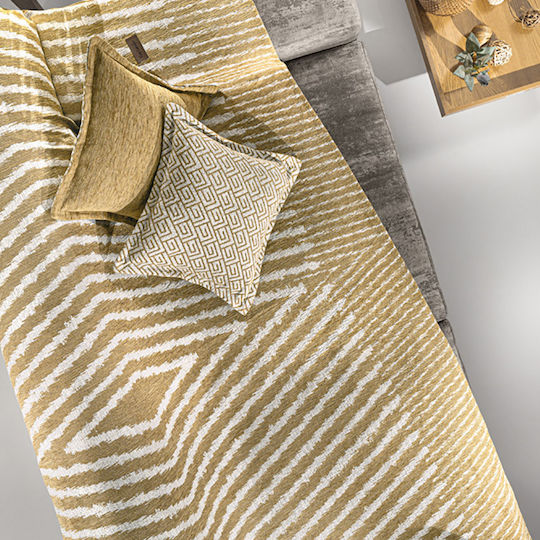 Guy Laroche Norton Sofa Throw 2 Sides Dimensions 180x250cm Golden