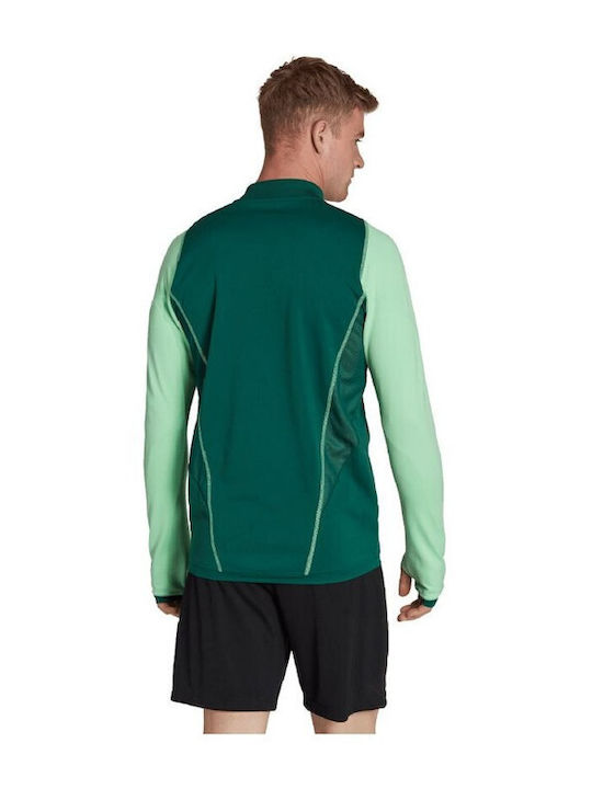 Adidas Tiro 23 Competition Men's Athletic Long Sleeve Blouse with Zipper Green