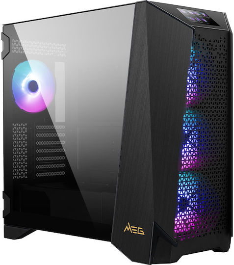 MSI Meg Prospect 700R Gaming Midi Tower Κουτί Υπολογιστή με Πλαϊνό Παράθυρο και RGB Φωτισμό Μαύρο