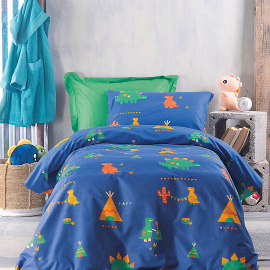 Rythmos Sheet Set Semi-double with Elastic Band Cotton Tobias Blue 160x260cm 3pcs