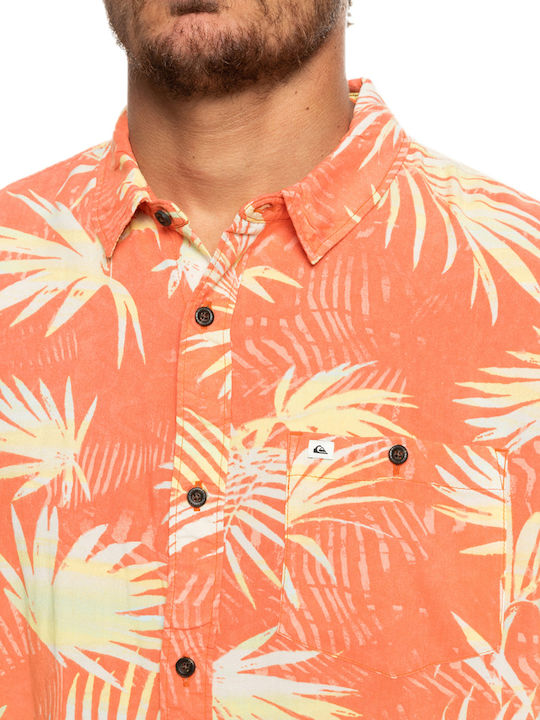 Ripped Up Short-sleeved Shirt Floral Orange