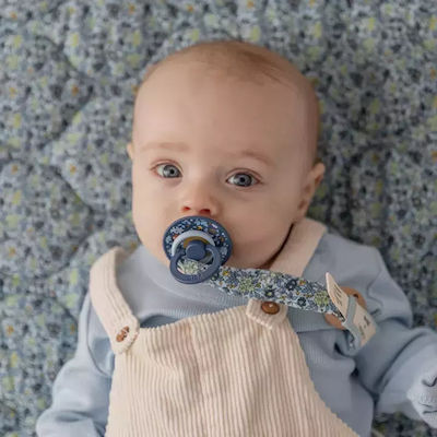 Bibs Clip Pacifier Liberty made of Fabric Chamomile Lawn Baby Blue